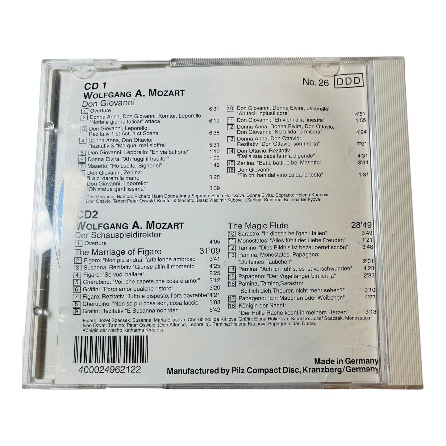 Wolfgang Amadeus Mozart Famous Arias Vol 1 & 2 CD