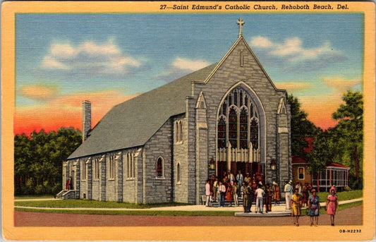 Vintage Postcard Saint Edmunds Catholic Church Rehoboth Beach Delaware 1940s