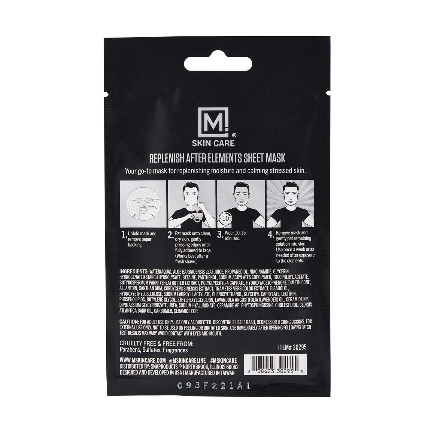 M. Skin Care After Elements Facial Sheet Mask Treatment for Men