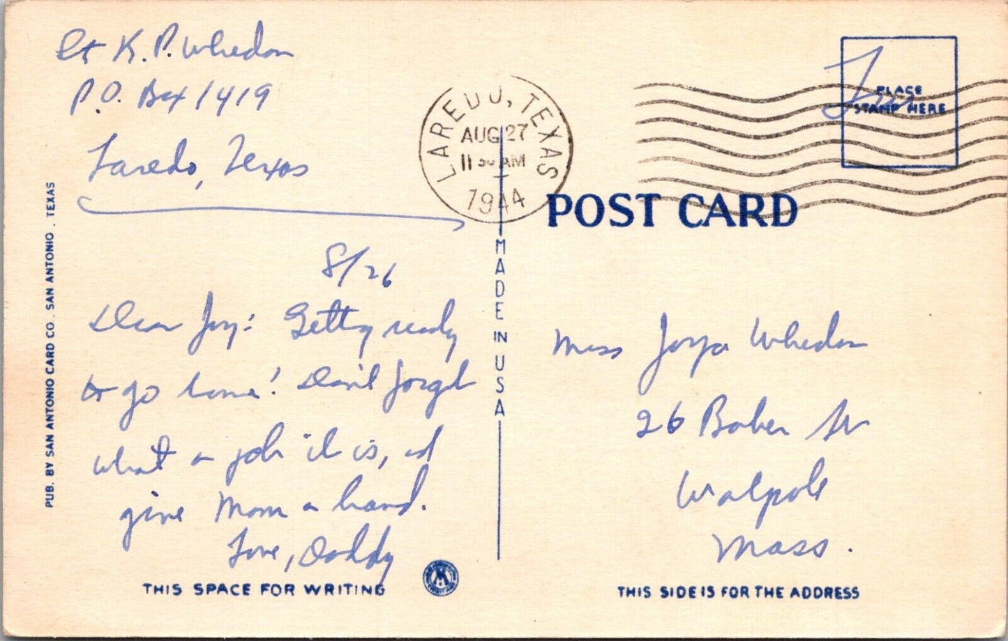 Vintage Linen Postcard Posted Angora GoatsTexas