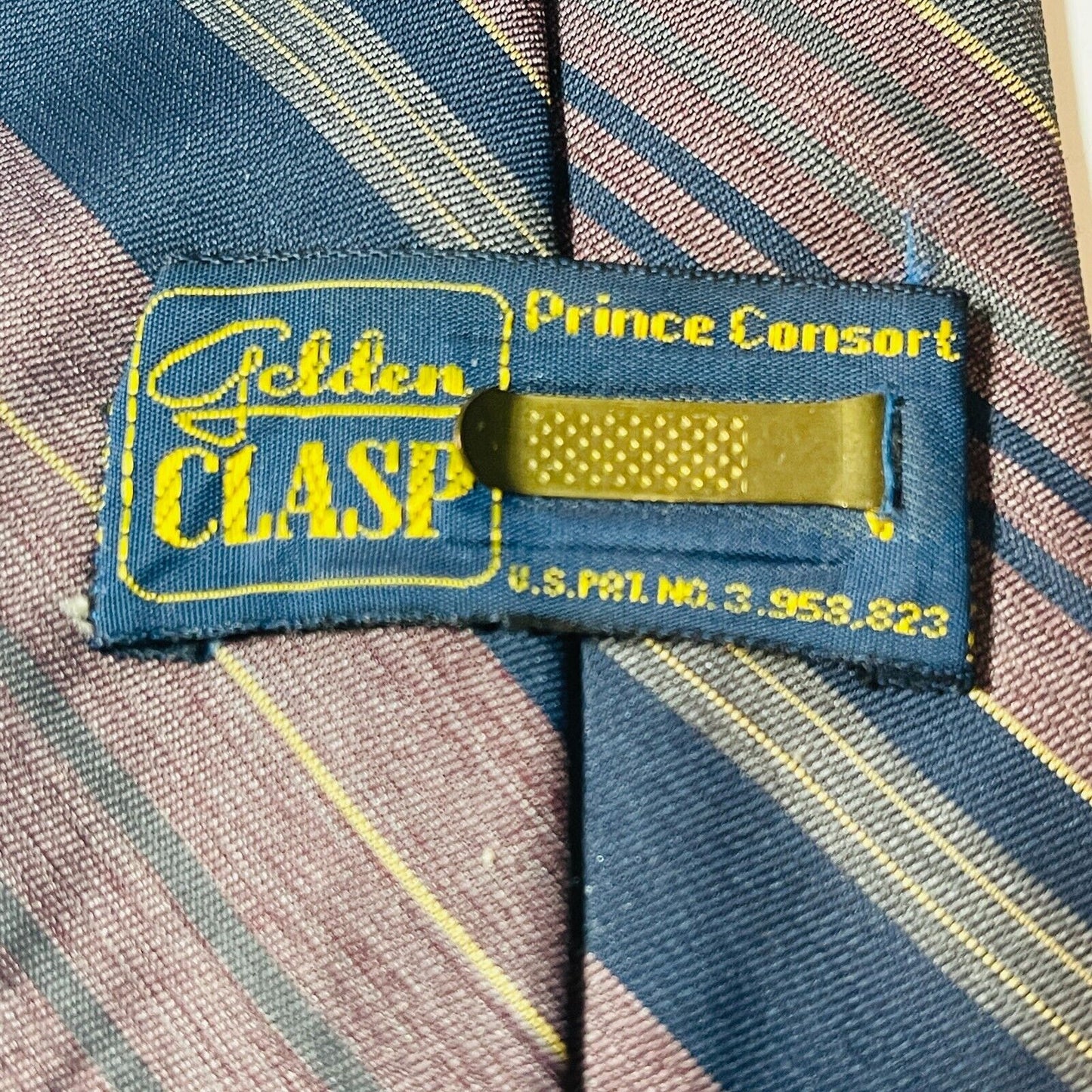 GOLDEN CLASP Prince Consort Men's Stripe Formal Neck Tie