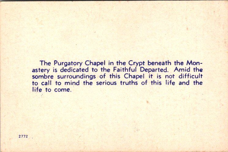 Purgatory Chapel Franciscan Monastery Washington D.C. Vintage Linen MINI Postcar