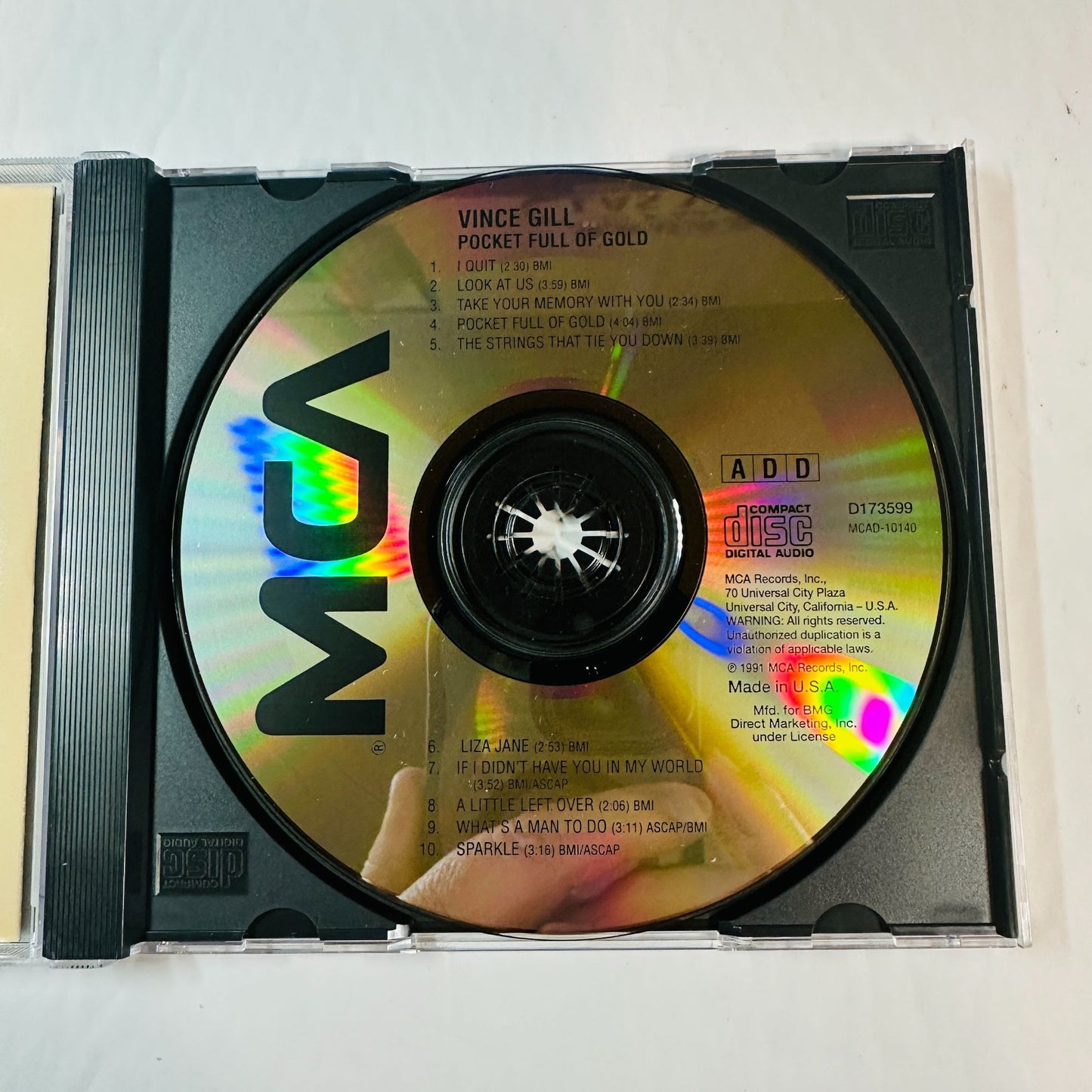 Vince Gill "Pocket Full Of Gold" CD 1991 MCA