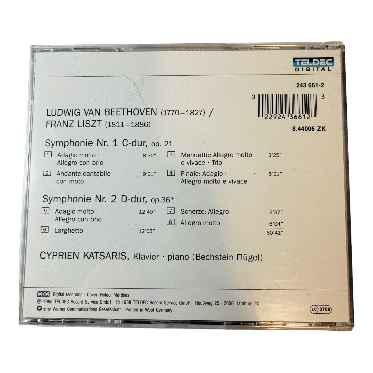 Beethoven Liszt Symphonien 1 & 2 Cyprien Katsaris CD