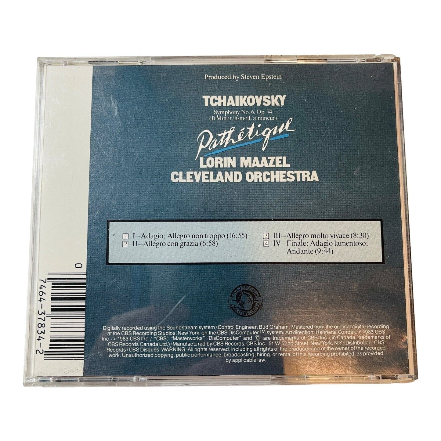 Tchaikovsky Symphony No. 6 Pathetique Lorin Mazzel Cleveland Orchestra CD