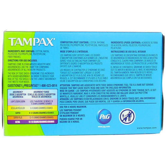 Tampax Flushable Super Tampons10 ct, Box