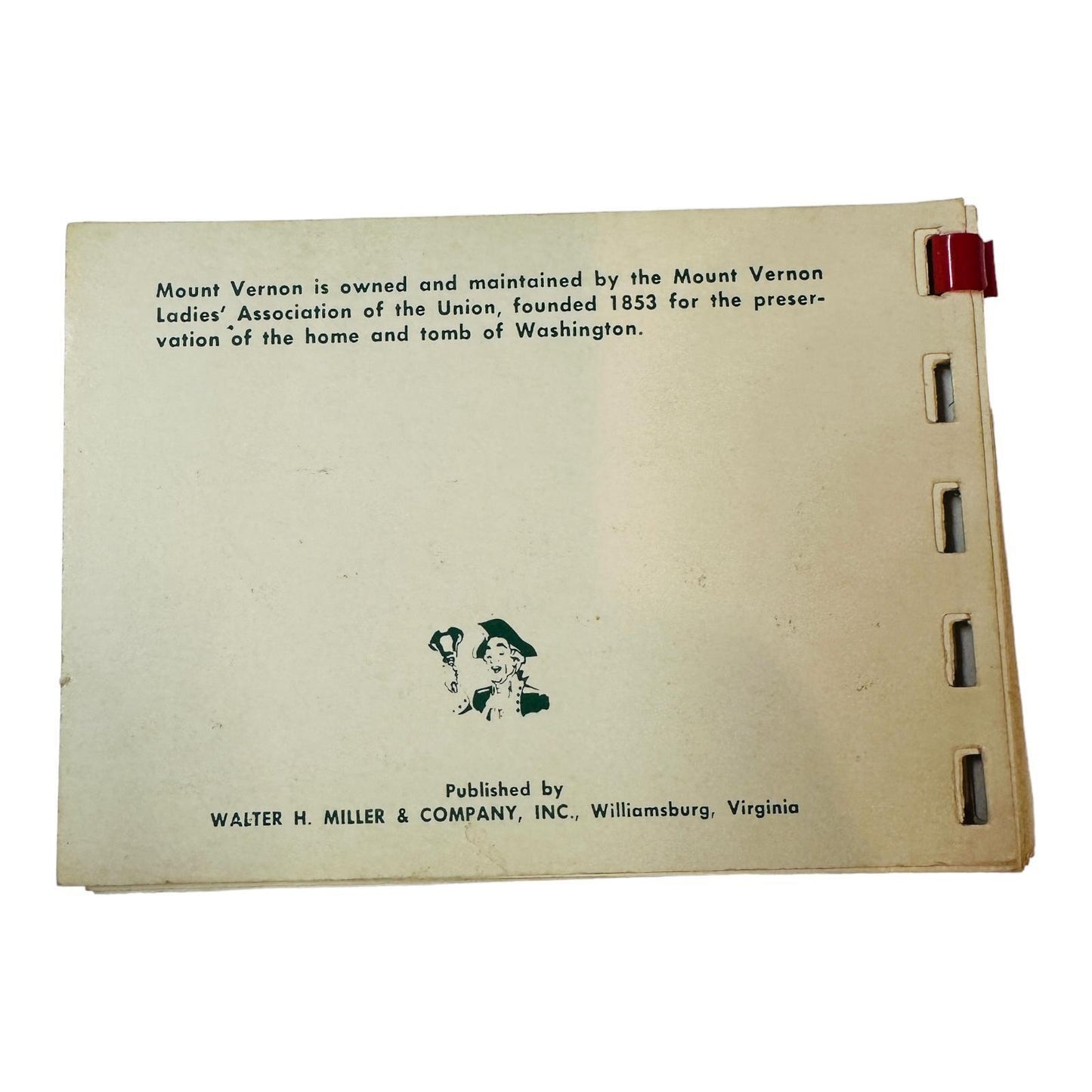 Mount Vernon Virginia Mini Postcard Book Booklet