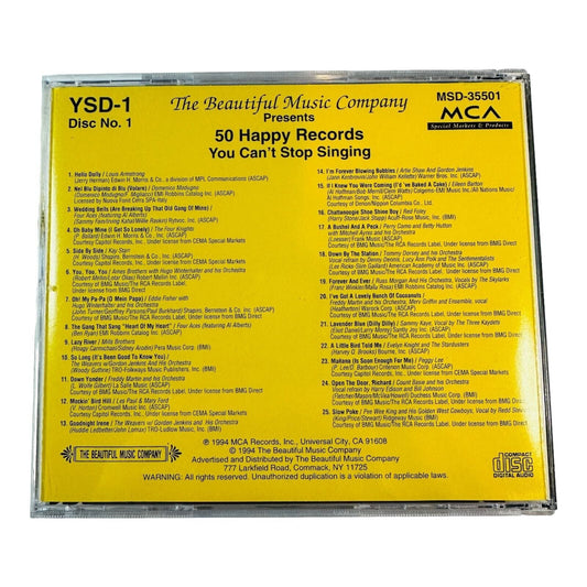 50 Happy Records You Can't Stop Singing CD By The Beautiful Music Company