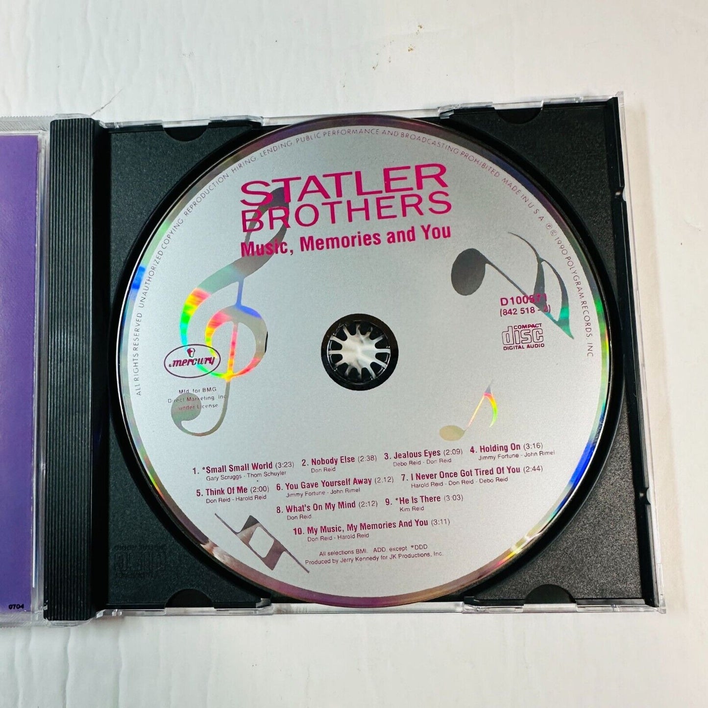 The Statler Brothers Music Memories And You CD Album Mercury