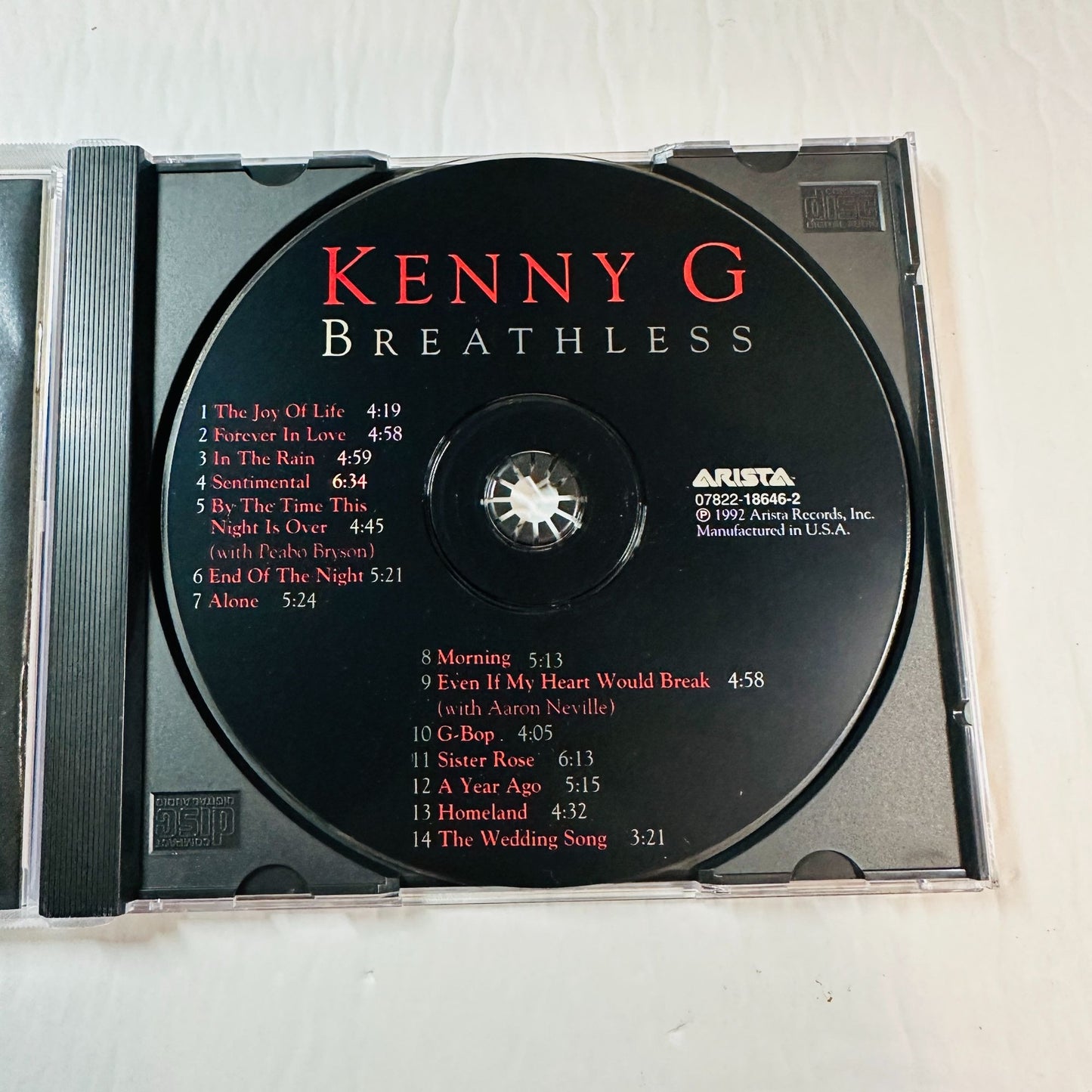Kenny G Breathless CD Album Arista 1992 Smooth Jazz Saxophone