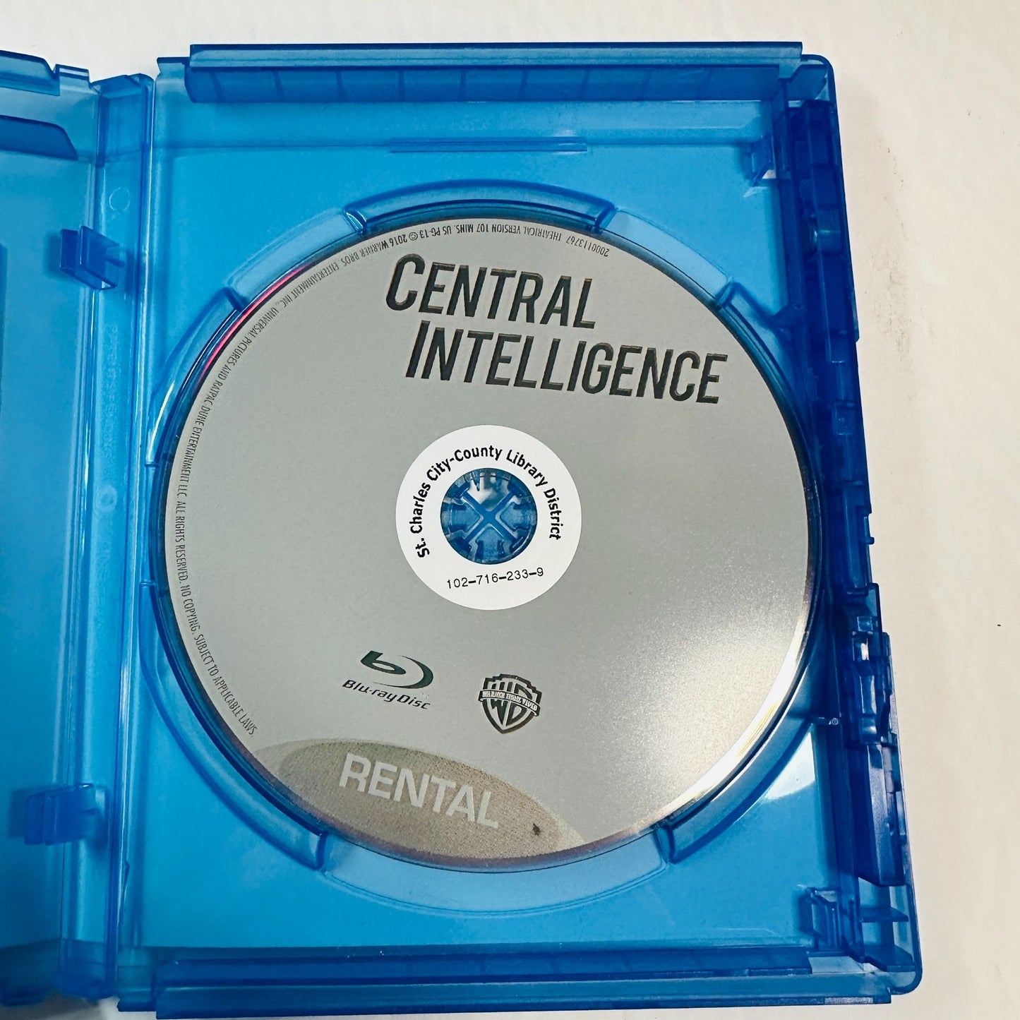 Central Intelligence Blu-Ray Kevin Hart & Dwayne Johnson Ex Library Rental