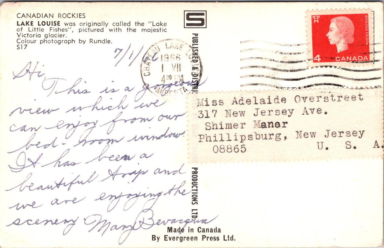 Lake Louise Canadian Rockies Victoria Glacier Vintage Postcard Posted Rundle - Suthern Picker