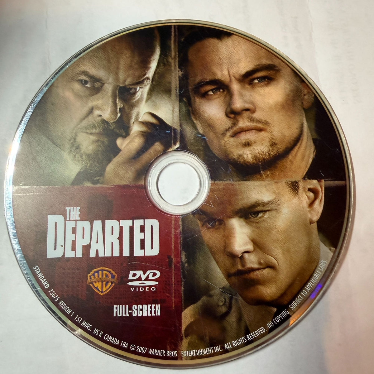 The Departed 2006 DVD Full-Screen Edition Leonardo DiCaprio Matt Damon Thriller Pre-Owned