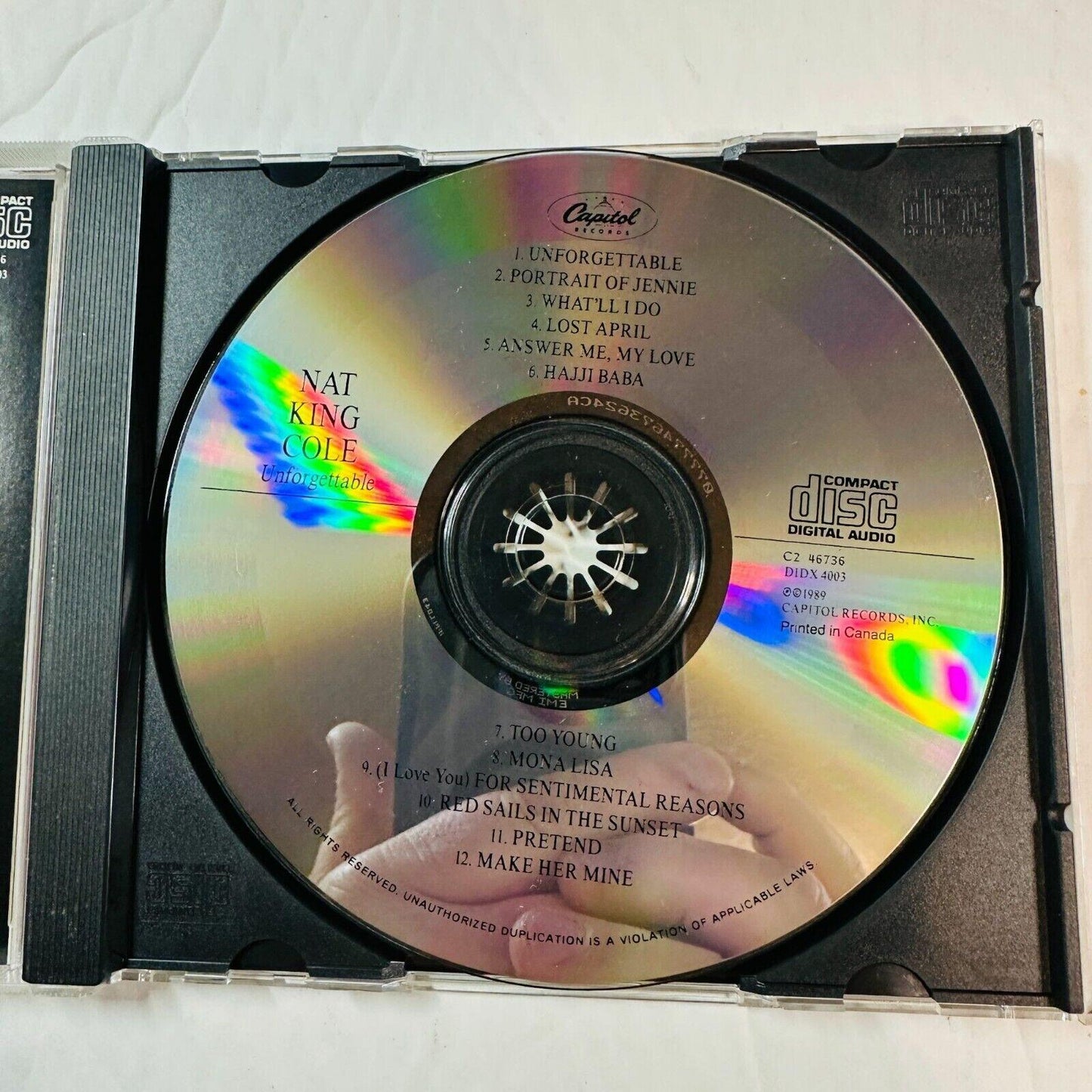 Nat King Cole Unforgettable CD Album By Capitol Records