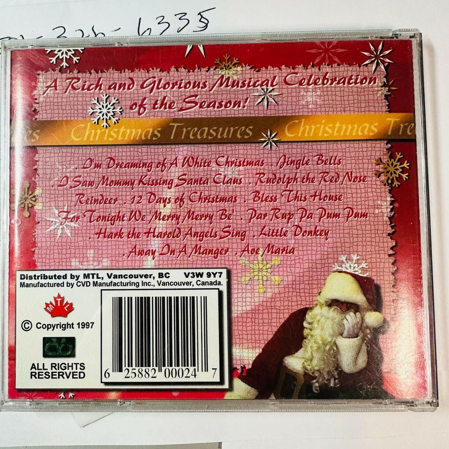 Christmas Treasures Volume 1 CD Traditional Holiday Classics