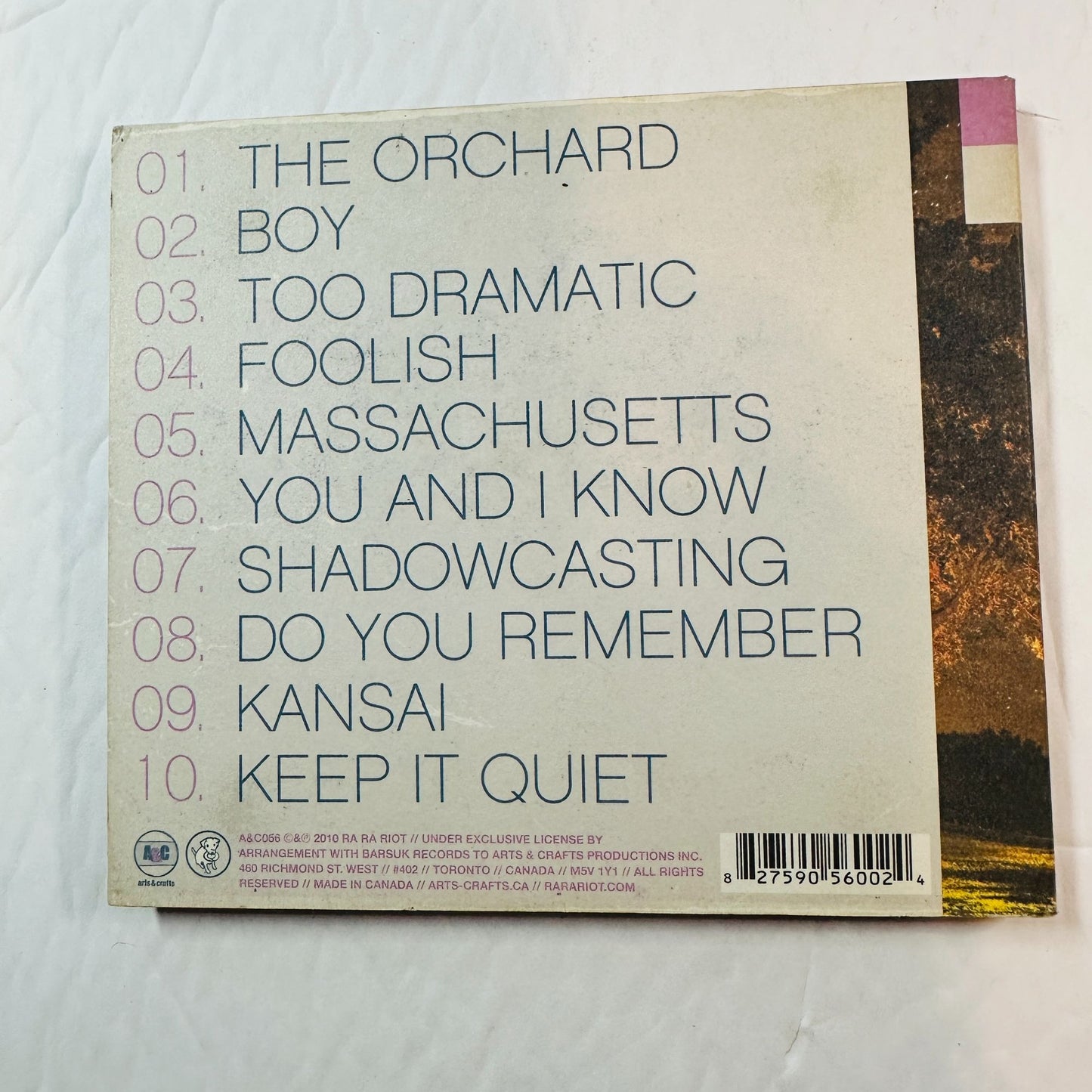 Ra Ra Riot "The Orchard" CD Album 2010