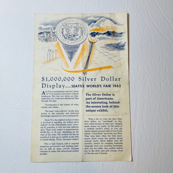 $1,000,000 Silver Dollar Display Seattle World's Fair 1962 Program Brochure