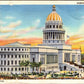 Capital Building 1940 Havana Cuba CURT TEICH ART Vintage Linen Postcard