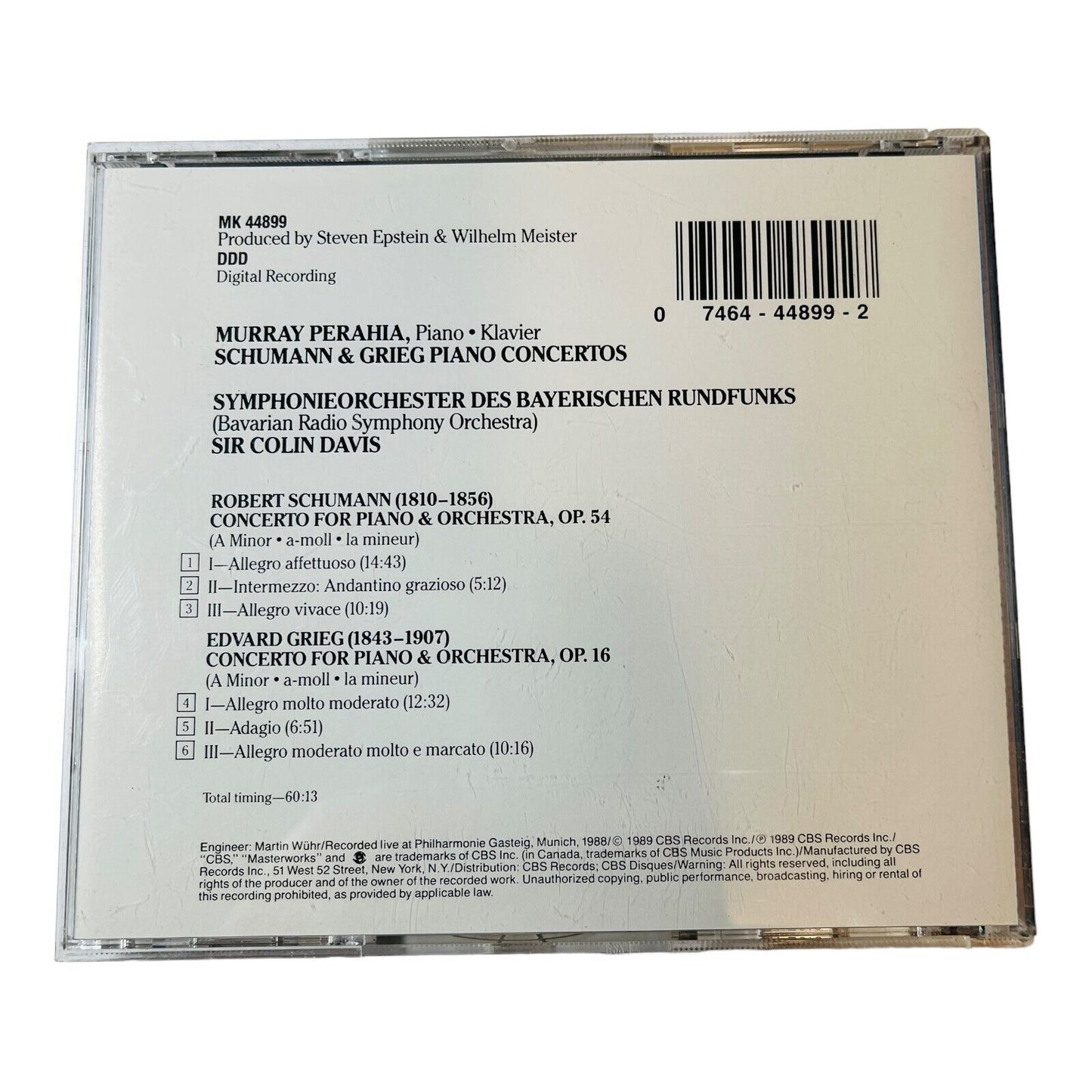 Schumann, Grieg: Piano Concertos - Murray Perahia, Sir Colin Davis
