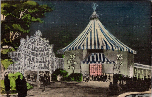 Gardens On Parade 1939 New York Worlds Fair Handcolored Linen Postcard