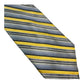 Screenplay Martin Wong Silk Tie Gold Gray Silver Stripe Men Necktie