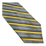 Screenplay Martin Wong Silk Tie Gold Gray Silver Stripe Men Necktie
