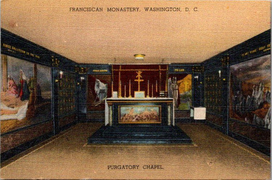 Purgatory Chapel Franciscan Monastery Washington D.C. Vintage Linen MINI Postcar