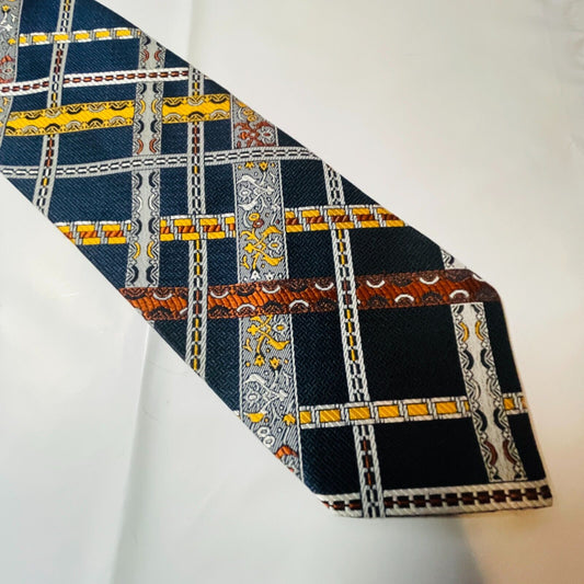 Men's Multicolor Silk Classic Pointed Neck Tie