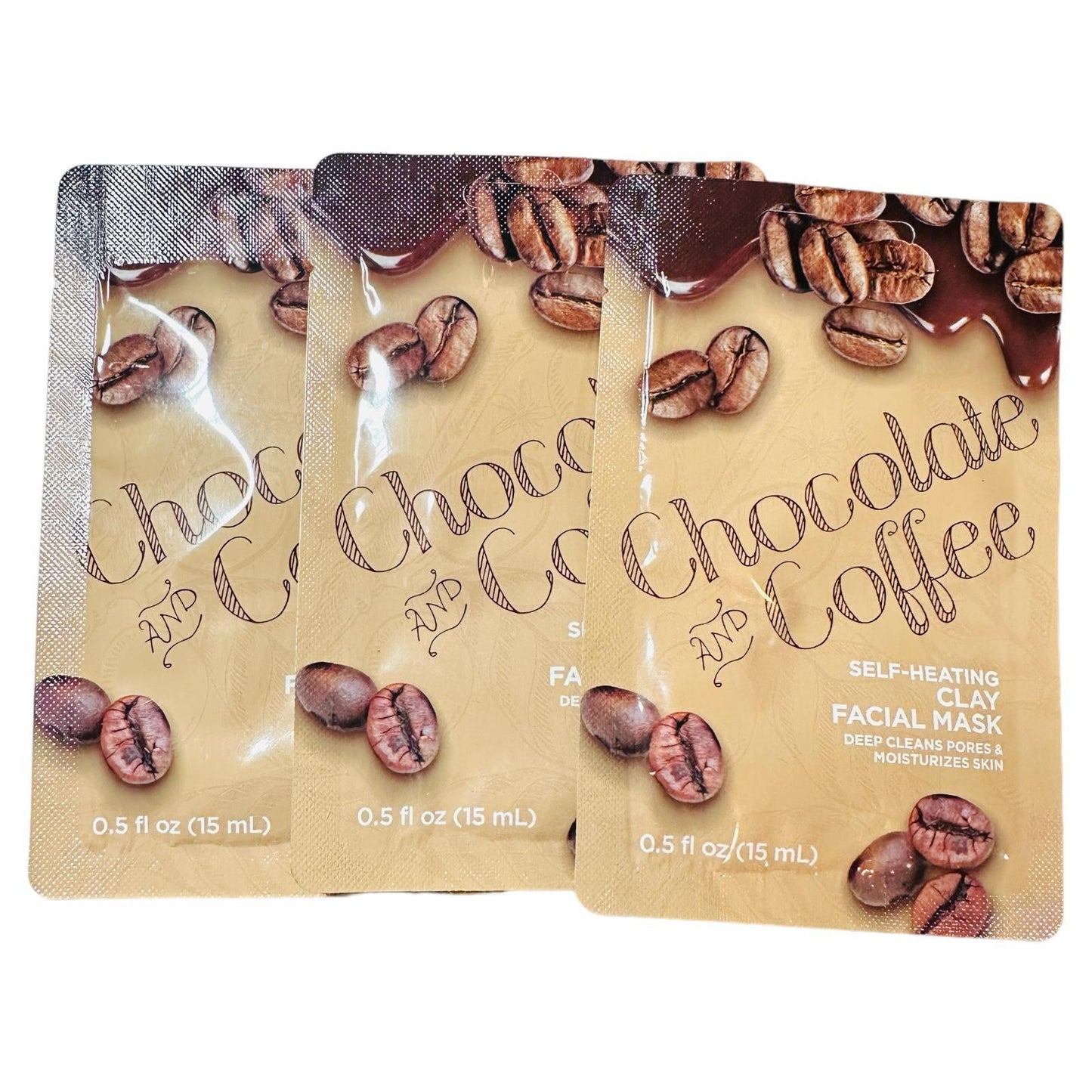 Lot of 3x Chocolate and Coffee Self-Heating Clay Facial Mask
