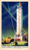 1933 Worlds Tallest Thermometer Postcard Havoline Motor Oil Chicago Worlds Fair
