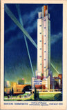 1933 World Tallest Thermometer Postcard Havoline Motor Oil Chicago Expo Postcard