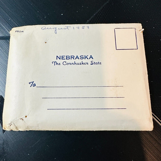 Nebraska The Cornhusker State Vintage Mini Souvenir Image Plastichrome Booklet