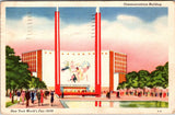 1939 New York Worlds Fair Postcard Communications Building Vintage Collectible