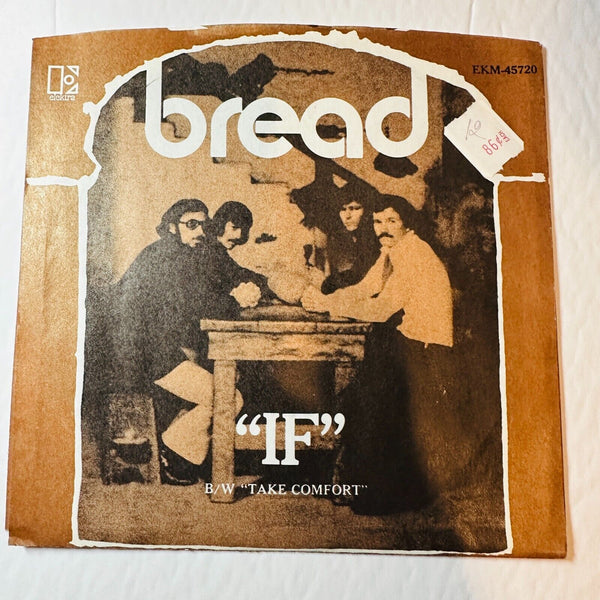 BREAD If / Take Comfort on Elektra Rock 45 Vinyl Record With Picture Sleeve