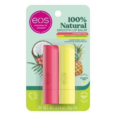 eos 100% Natural Lip Balm Coconut Milk and Pineapple Passionfruit 0.14 oz 2 Pack - Suthern Picker