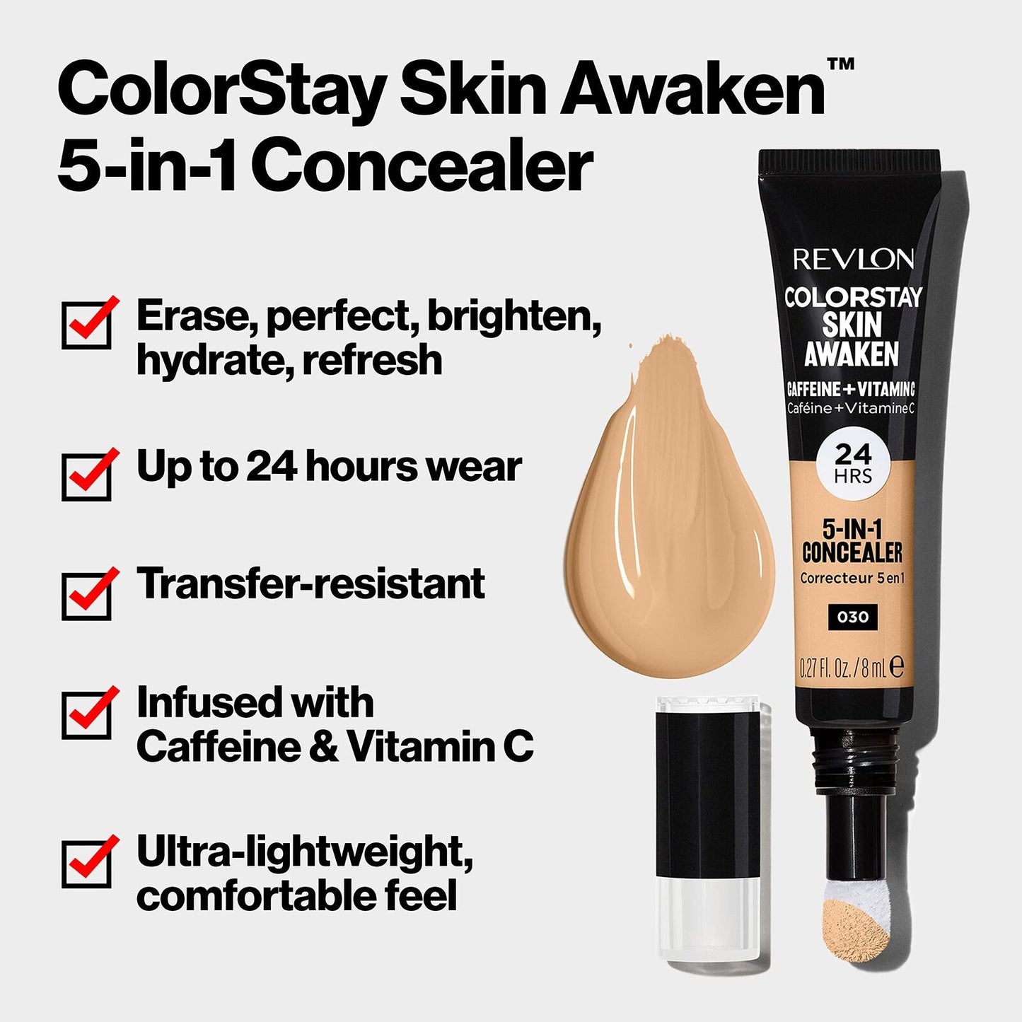 Revlon ColorStay Skin Awaken 5-in-1 Concealer 030 Light Medium 0.27 fl oz