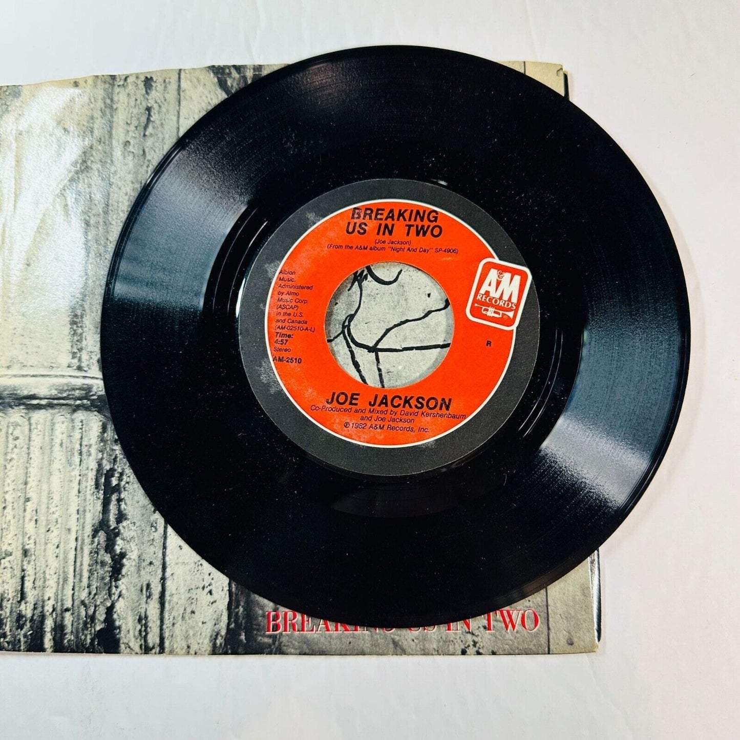 Joe Jackson Breaking Us In Two 7'' Vinyl Single AM Records 1982 45 RPM Record