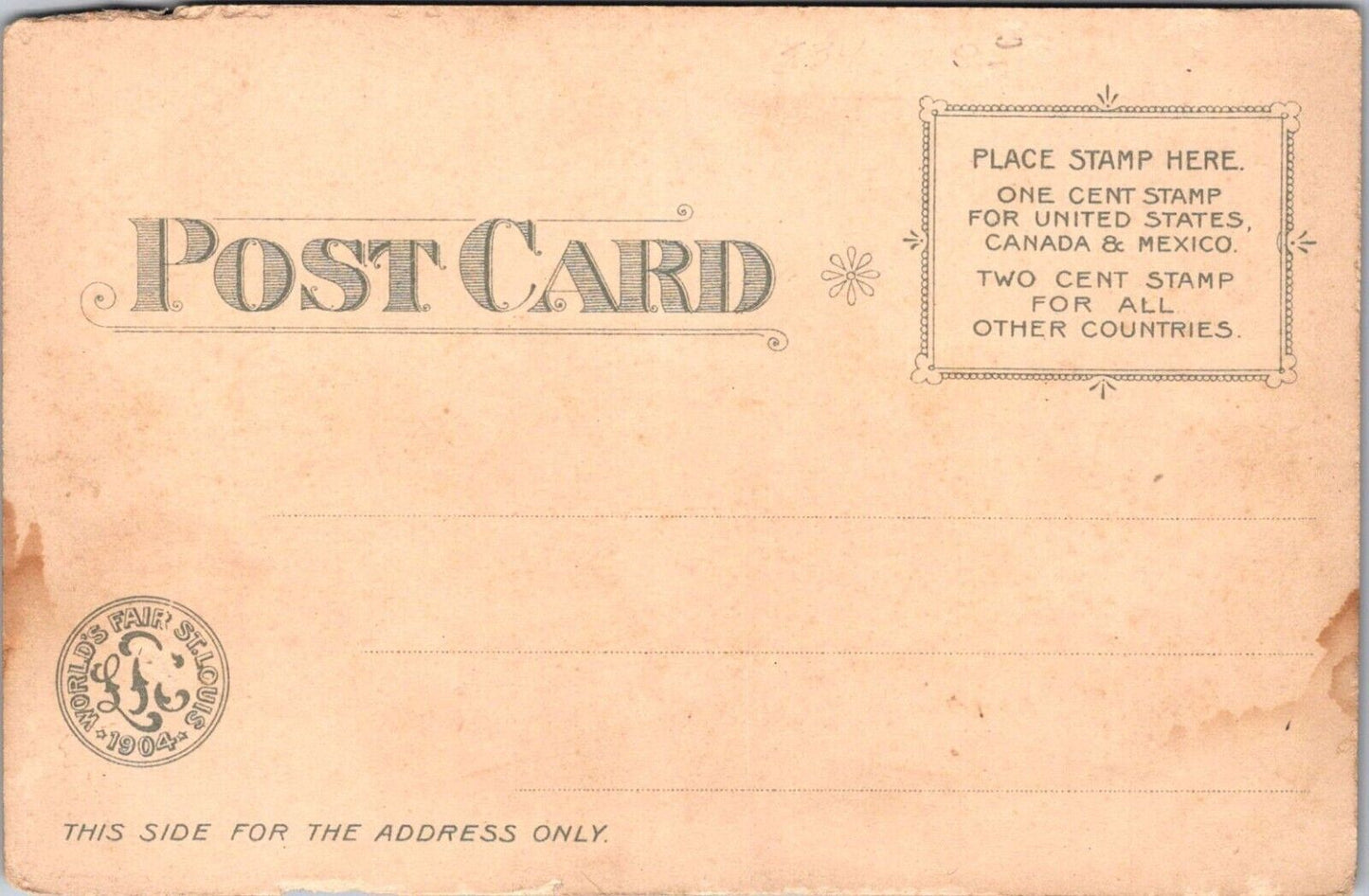 Worlds Fair St. Louis 1904 Official Souvenir Postcard Festival Hall & Cascades #