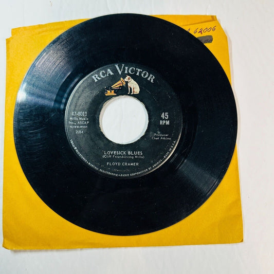 Vintage RCA Victor 45 RPM Record Lovesick Blues & The First Hurt By Floyd Cramer