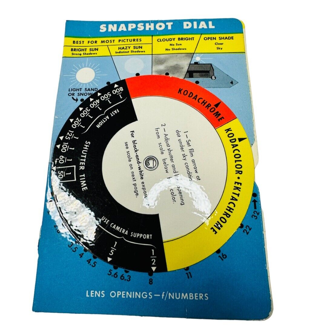 Kodaguide Snapshot Dial Vintage Exposure Calculator Eastman Kodak Company