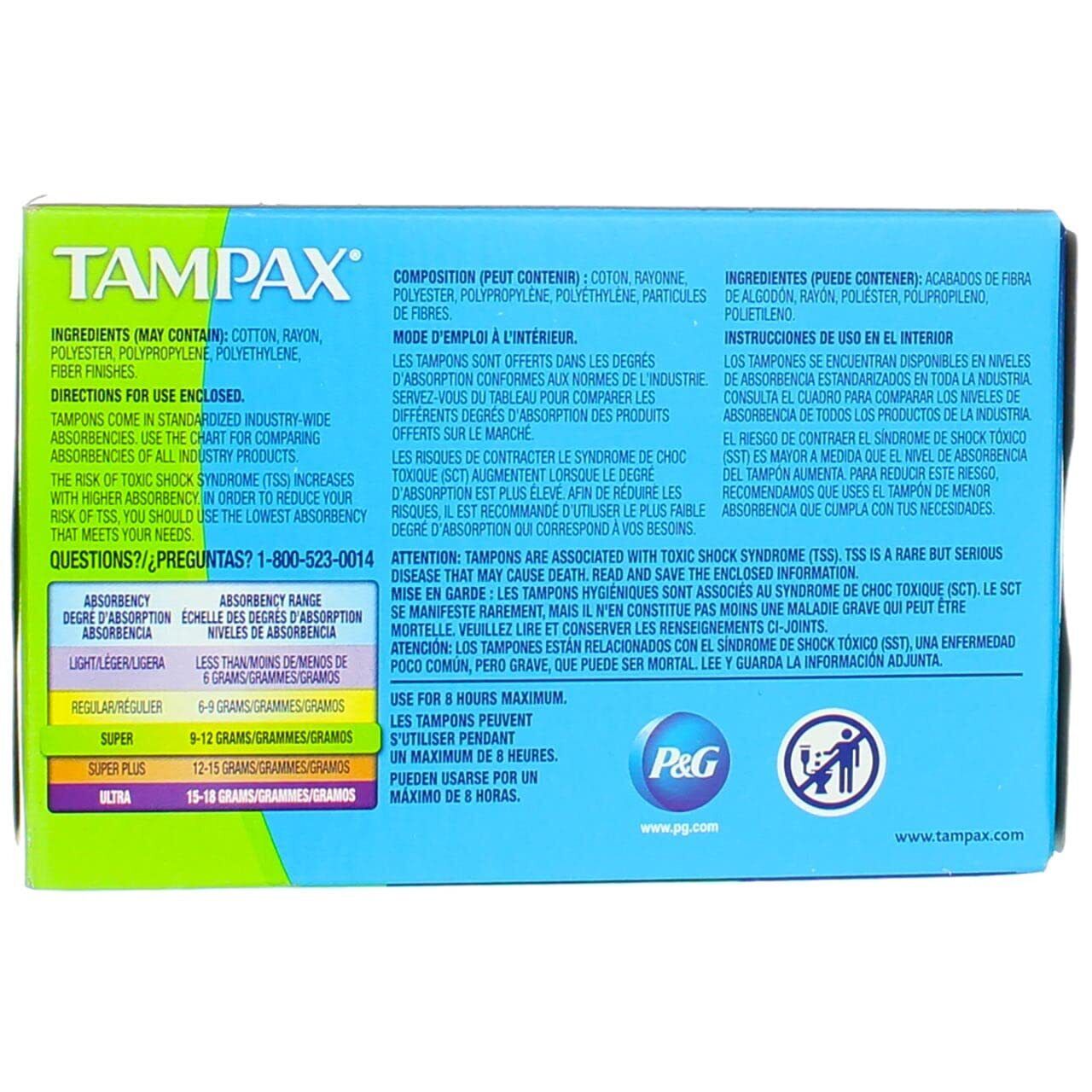Tampax Flushable Super Tampons10 ct, Box