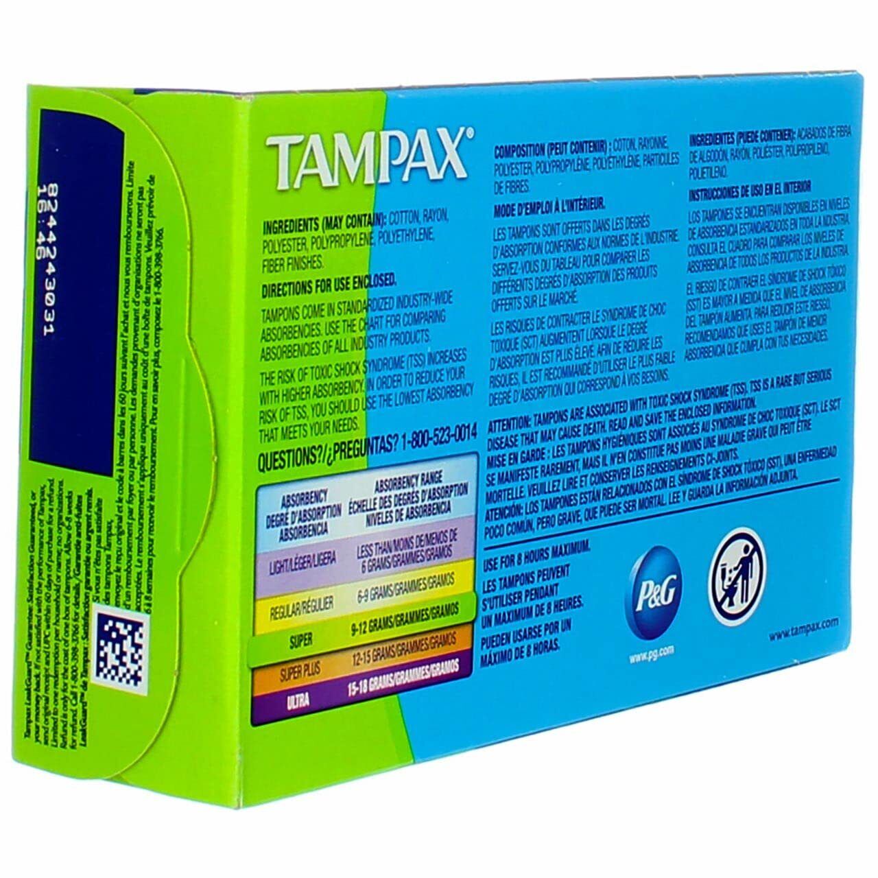 Tampax Flushable Super Tampons10 ct, Box