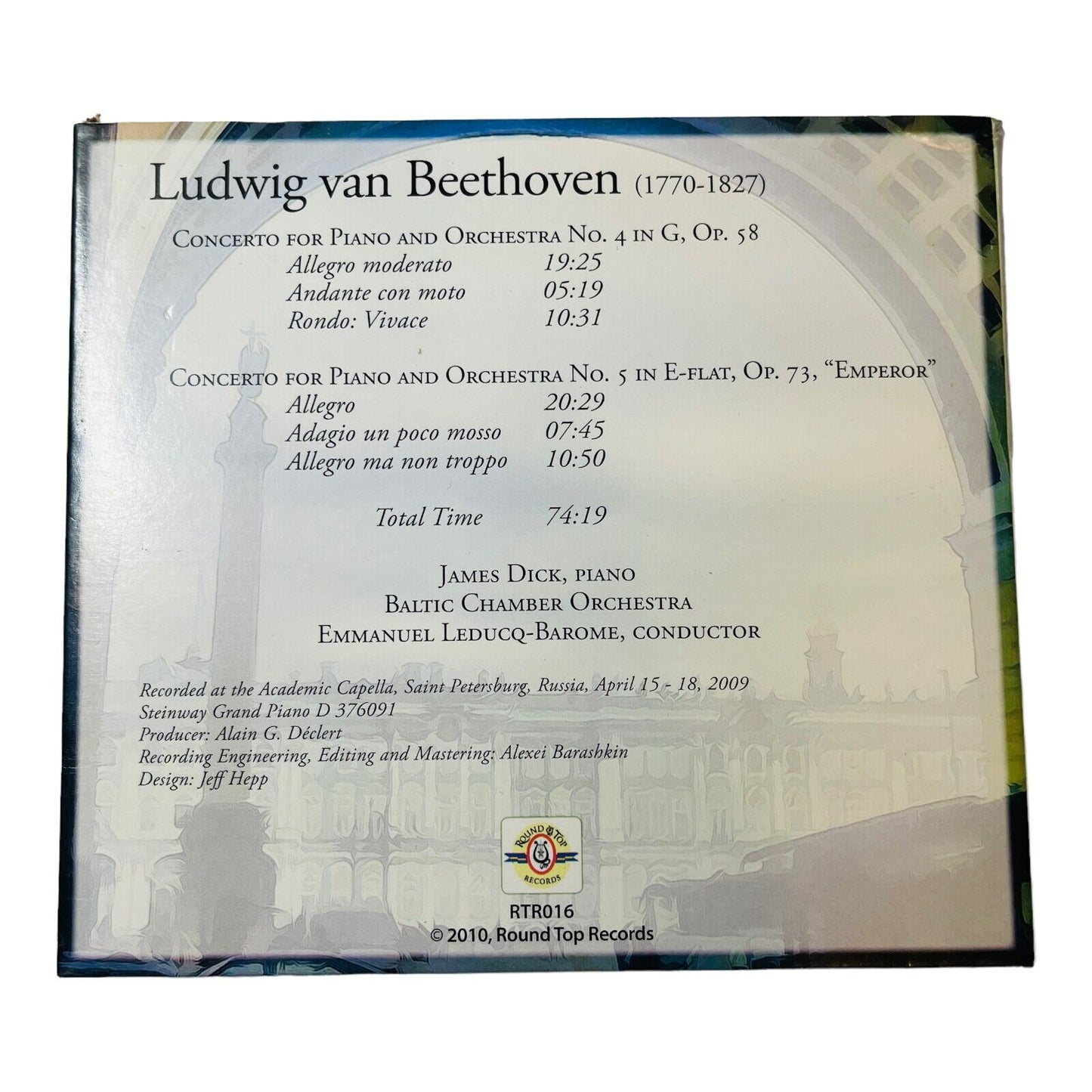 James Dick in Saint Peterburg Ludwig van Beethoven Concerto No. 4, 5, CD
