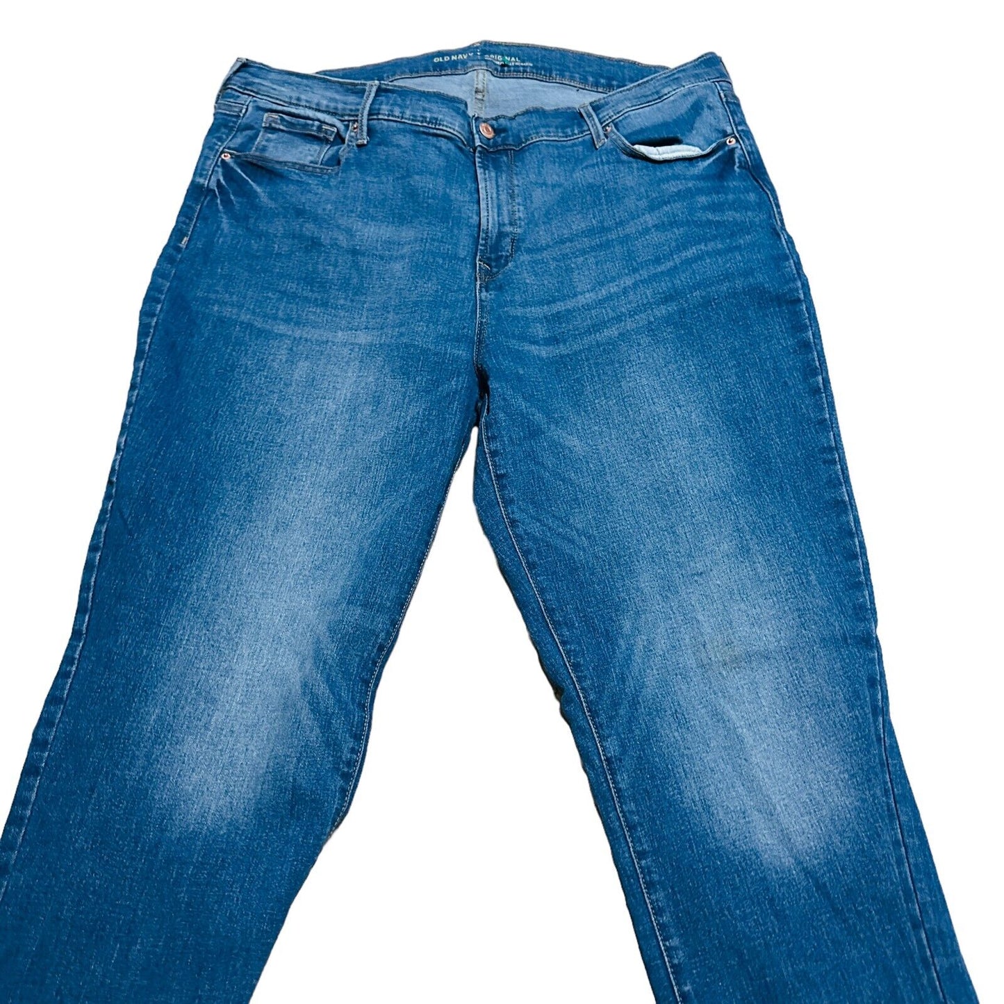 Old Navy Straight Jeans Women's Size 16 Cotton Mid Rise 5 Pocket Denim Blue