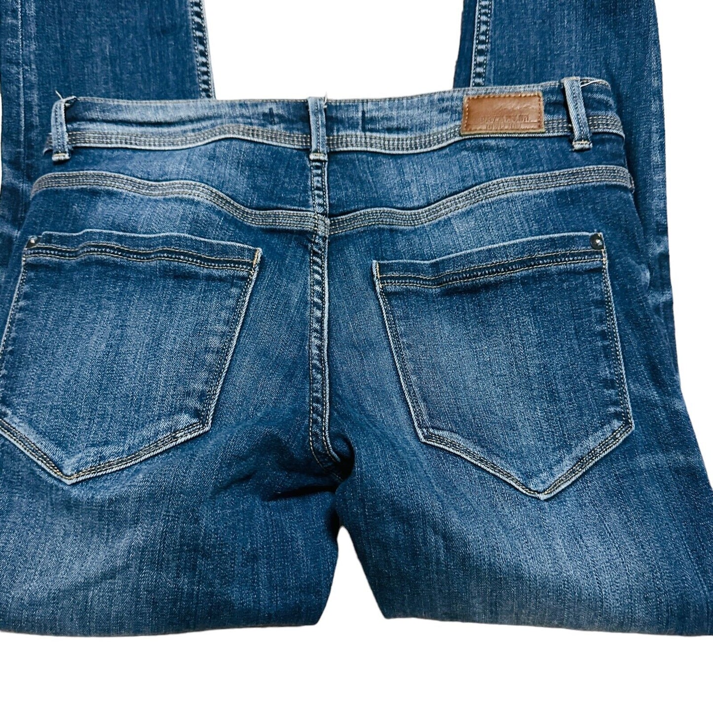 Zara Z1975 Straight Jeans Women's Size 4 High Rise 5 Pocket Design Denim Blue