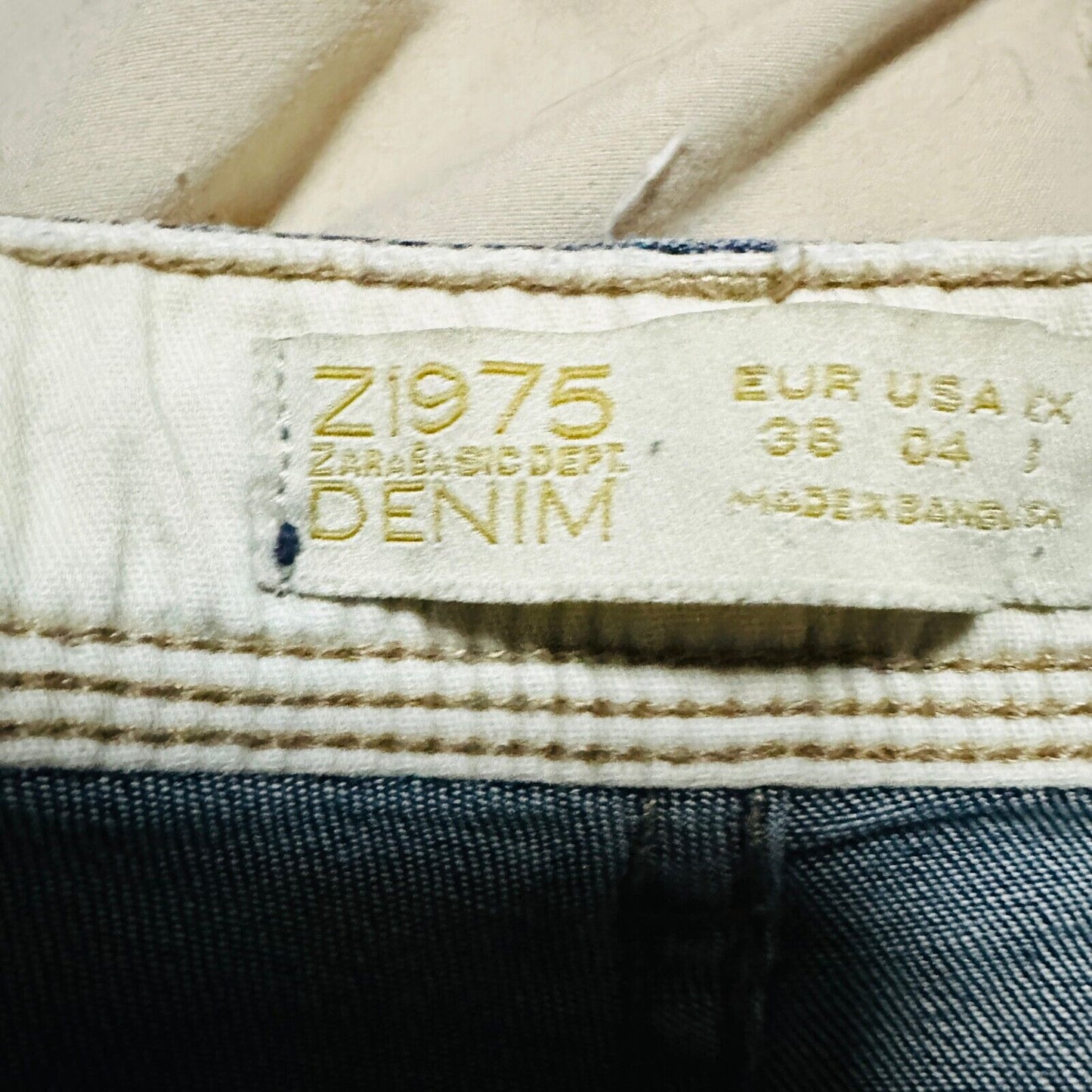 Zara Z1975 Straight Jeans Women's Size 4 High Rise 5 Pocket Design Denim Blue