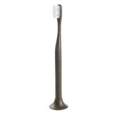 Bogobrush Compostable Toothbrush with Soft Nylon Bristles Stand in Coffee Brown
