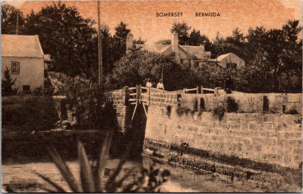 RPPC Postcard Somerset Stone Bridge Bermuda Unposted 1930s