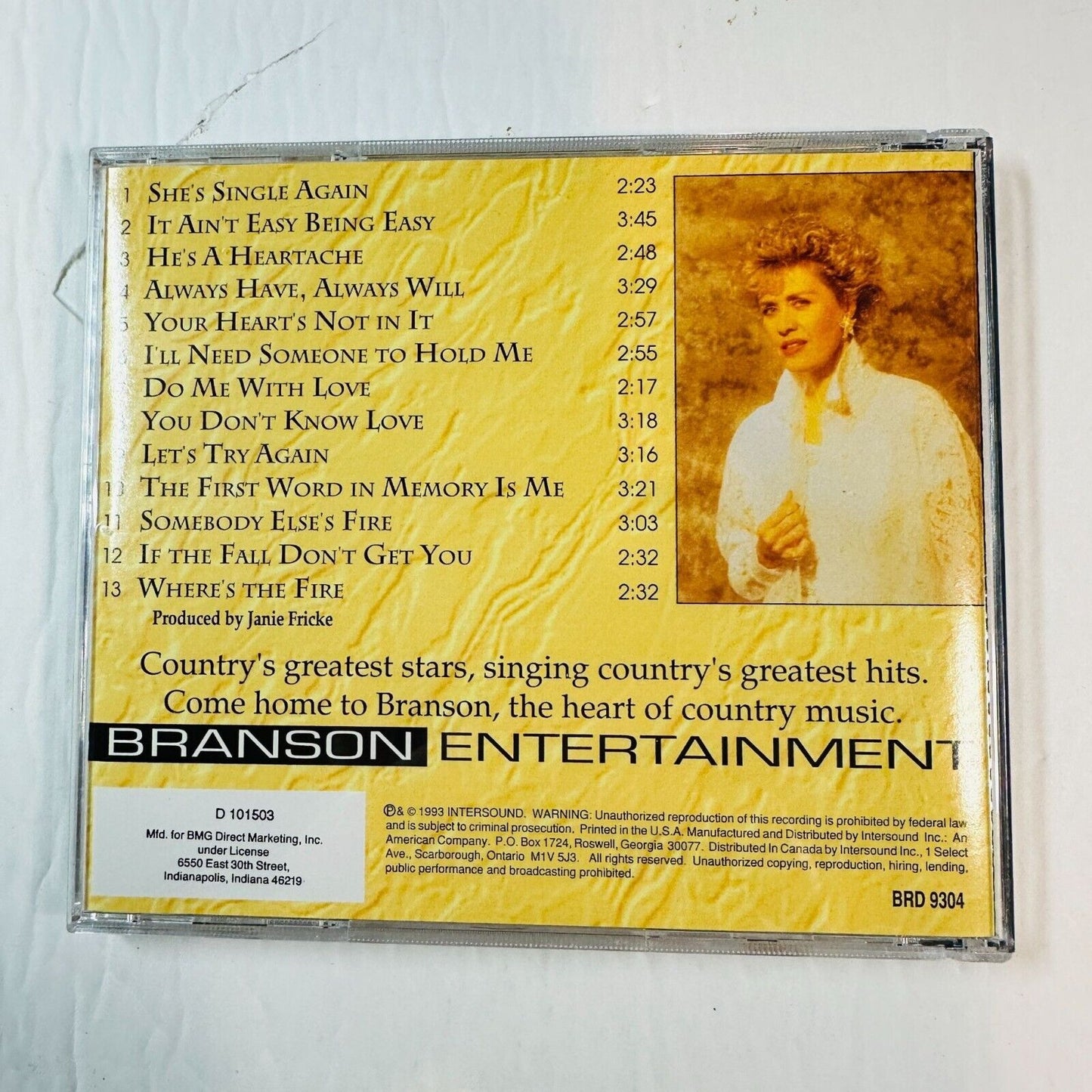 Janie Fricke Now & Then Signature Edition CD 1993 Branson Entertainment