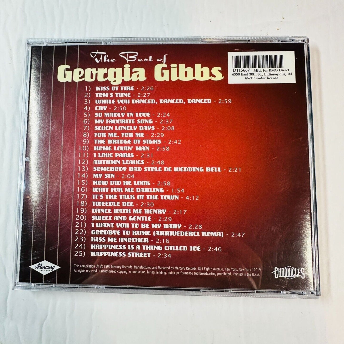 The Best Of Georgia Gibbs The Mercury Years CD